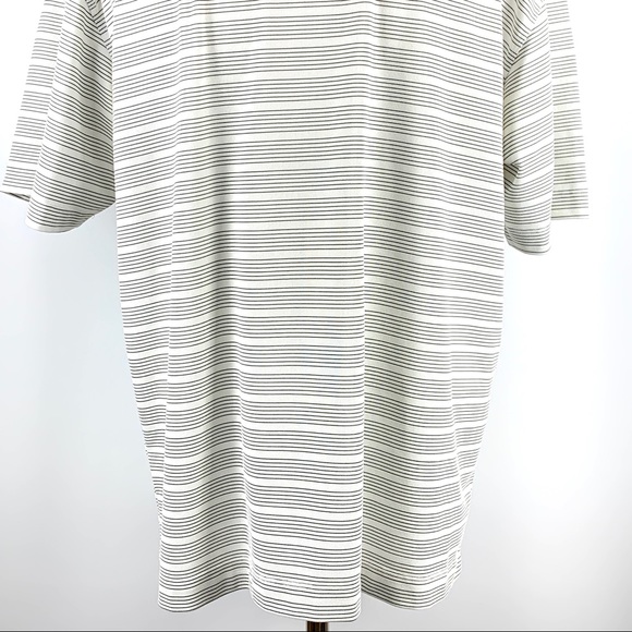 Nike Dri-fit White with Black Stripes Short Sleeve Golf Polo Shirt size X-Large - Picture 8 of 12